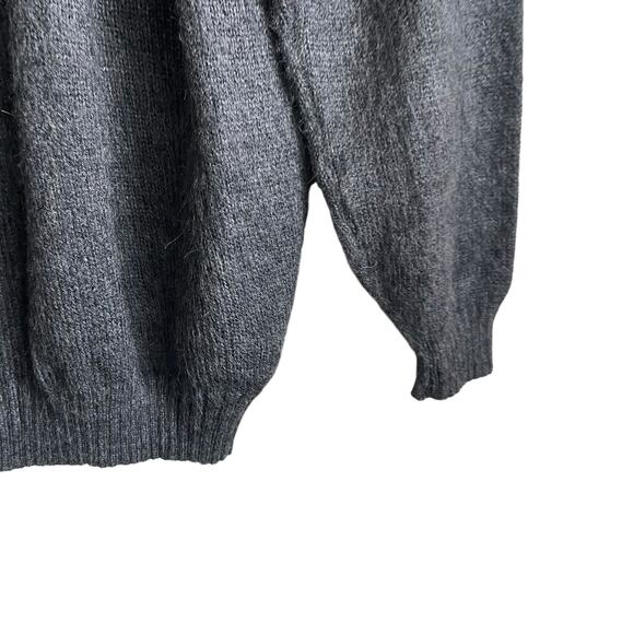 The Little Alpacas House Mens Cardigan‎ Sweater Gray Wool Grandpa Academia Cozy - Picture 7 of 9